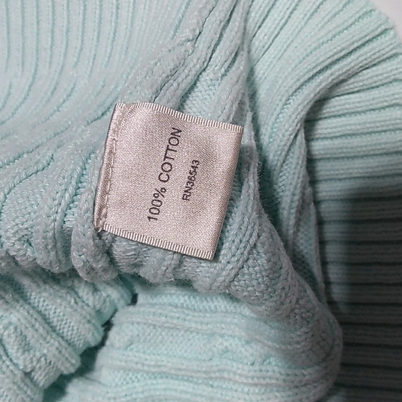 Van Heusen Seafoam / Mint Green Cable Knit V-Neck Pullover Sweater - Picture 8 of 14